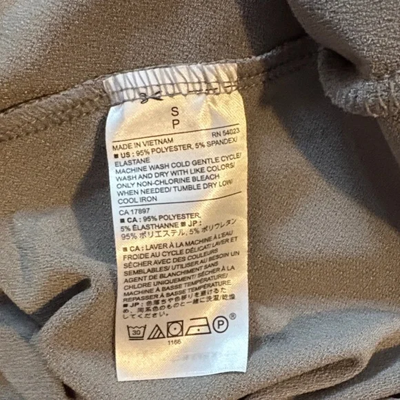 Y2K Banana Republic Taupe Font Tie 3/4 Sleeve Women's Blouse. Size Small - Picture 4 of 6